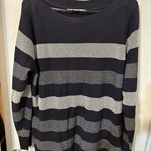 Market & Spruce Navy and Cream Striped Sweater